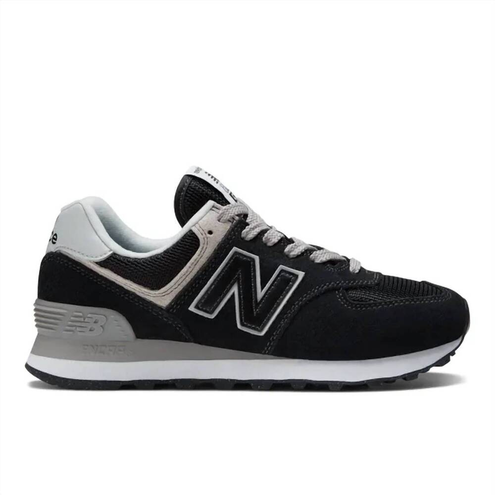 NEW NEW BALANCE women's evergreen 574 sneaker in black/white